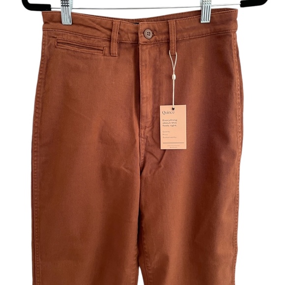 Organic Stretch Cotton Pants Size 27  Twill Wide-Leg Crop Pant - Picture 2 of 5